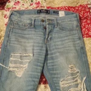 28*25 lowrise boyfriend hollister distressed